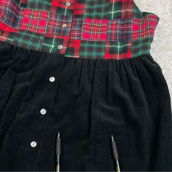 Vintage Susan Bristol Petites Tartan Plaid Corduroy Dress Pockets Modest 8 - Picture 4 of 10
